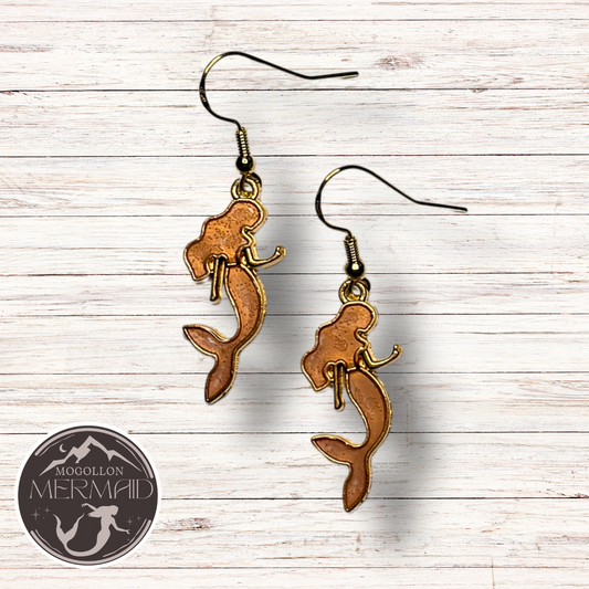 Coral Mermaid Earrings | 14kt Gold Ear Hooks